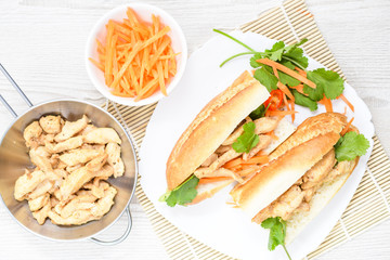 Grilled Vietnamese Chicken Sandwiches (bánh mì)