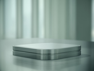 Pedestal for display,Platform for design,Blank product stand.3D rendering.