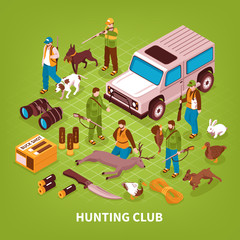 Hunting Club Isometric Poster 