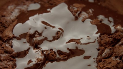 macro chocolate texture with sdifferent chocolate textures