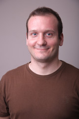 Biography photo, job application, blue eyes.