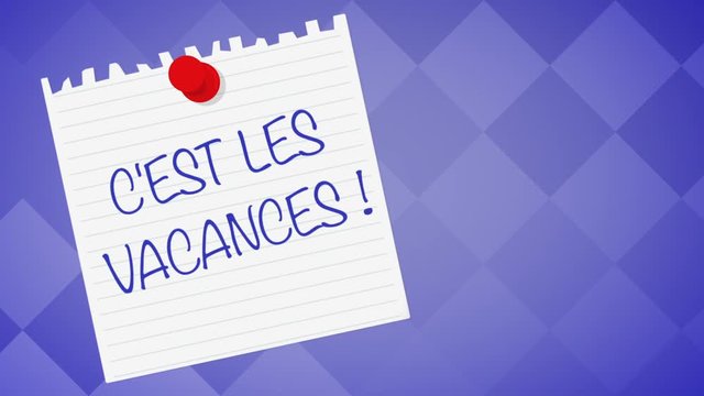 c'est les vacances papier cahier