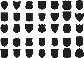 Set of black vector shields