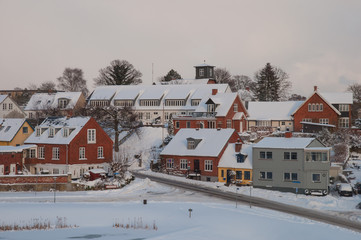 Snowy winter day in Denmark