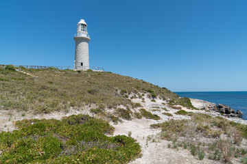 Fototapeta na wymiar Bathurst Lighthouse on Rottnest Island, Western Australia