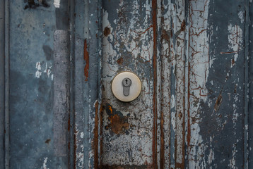 The old and vintage door of a building