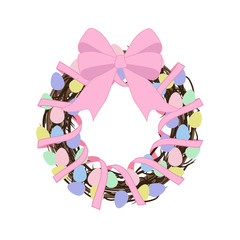 Easter wreath with eggs