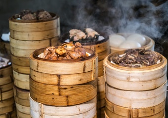 The steaming Chinese cookies are in the kitchen