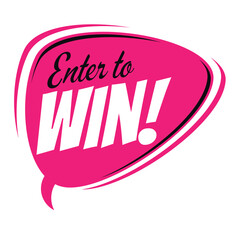 enter to win retro speech bubble