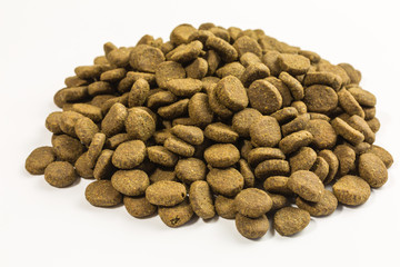 heap of dog food pellets