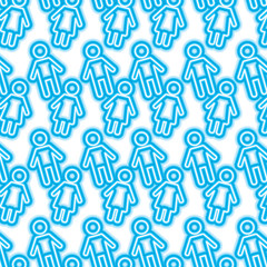 seamless pattern female and man characters vector illustration