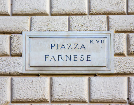 Fototapeta Street sign in Rome, Italy
