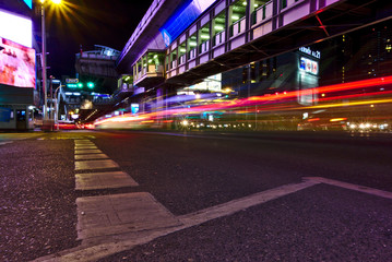 Fototapeta na wymiar Thailand, Bangkok, Bangkok at night, Long exposure