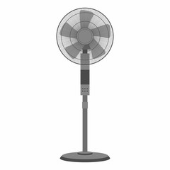 Electric black fan isolated on white background