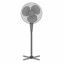 Obraz premium Electric black fan isolated on white background