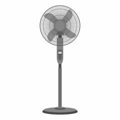 Obraz premium Electric black fan isolated on white background