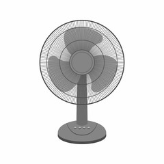  Black Table fan isolated on white background