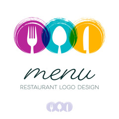 Abstract restaurant menu logo design - 194871068