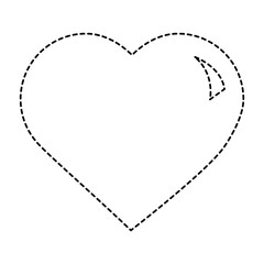 cute big heart love passion feeling vector illustration dotted line design