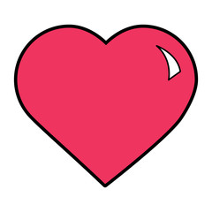 cute big heart love passion feeling vector illustration