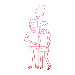 valentines day poster with man and woman tenderly hugging vector illustration degrade line design
