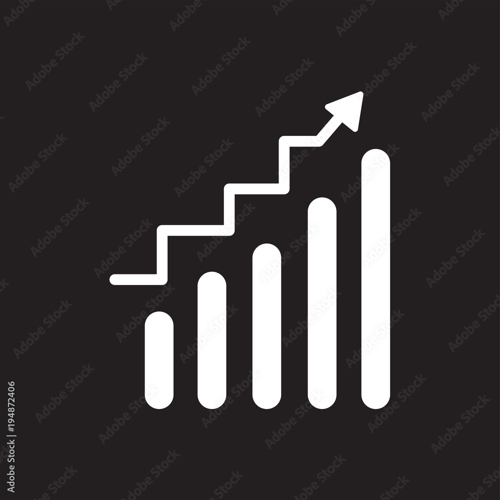 Poster continuous improvement icon,flat vector sign isolated on black background. simple vector illustratio