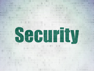 Security concept: Painted green word Security on Digital Data Paper background