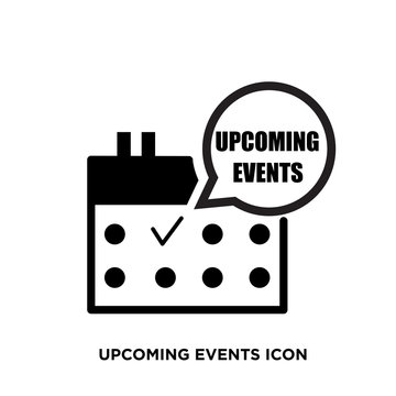 upcoming events icon,flat vector sign isolated on white background. Simple vector illustration for graphic and web design.