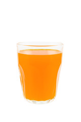 Glass of Fresh Orange Juice on white background