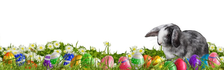 Ostern Hintergrund mit Ostereiern und Osterhase