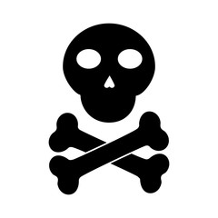 skull cross bones danger alert image vector illustration pictogram design