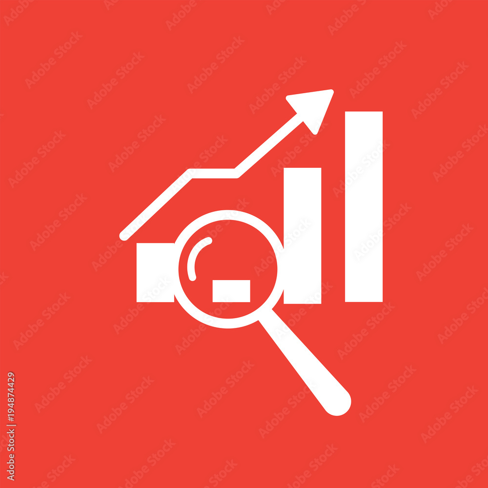 Poster white gap analysis icon isolated on red background for your web, mobile and app design
