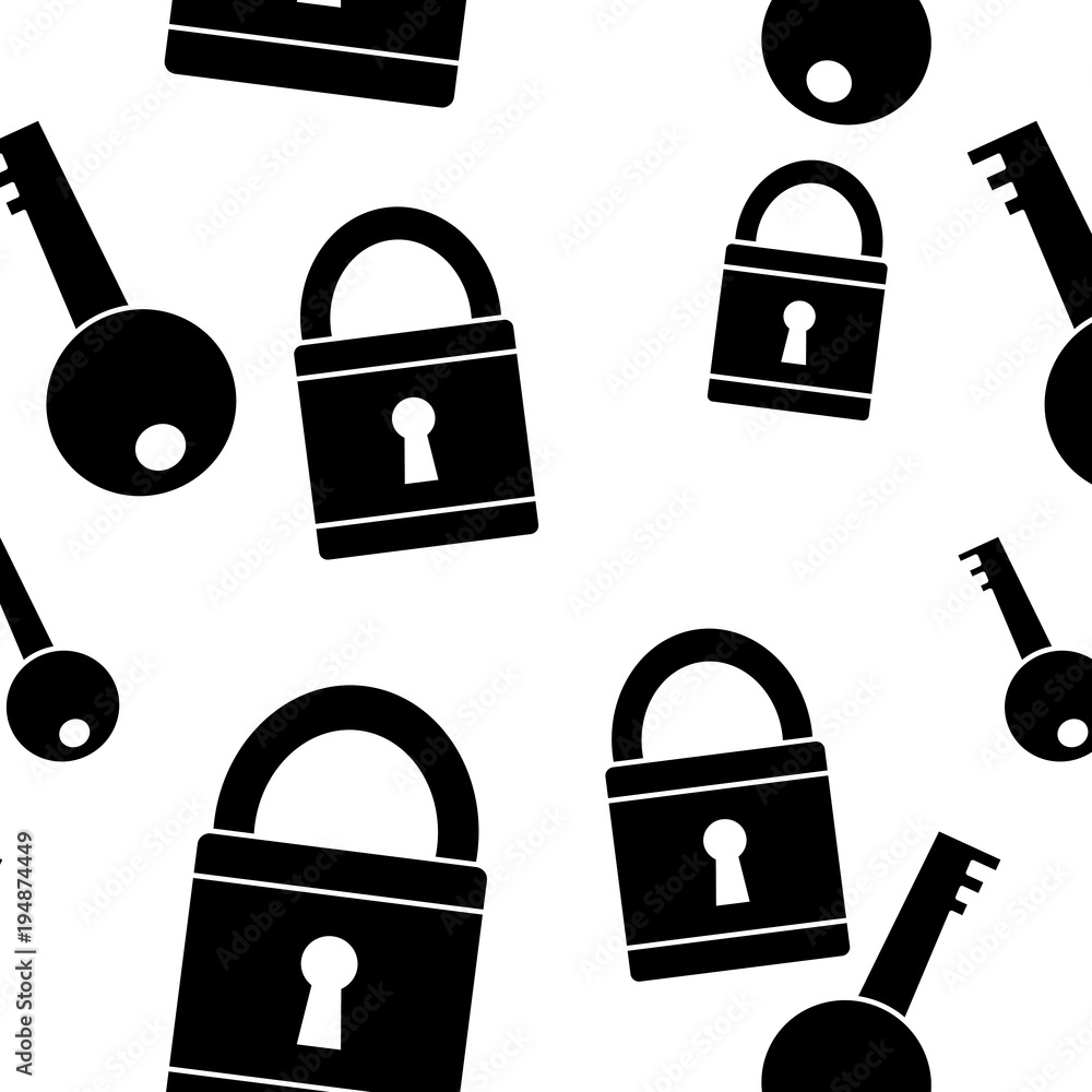 Poster technology padlock key security pattern image vector illustration
