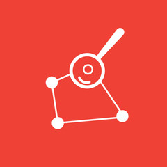 white gap analysis icon isolated on red background for your web, mobile and app design