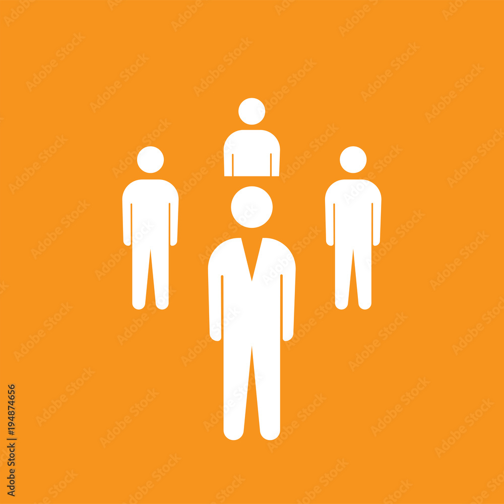 Poster staff icon. vector illustration style is flat symbol on yellow background. designed for web and soft