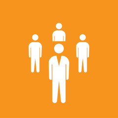 Staff icon. Vector illustration style is flat symbol on yellow background. Designed for web and software interfaces.