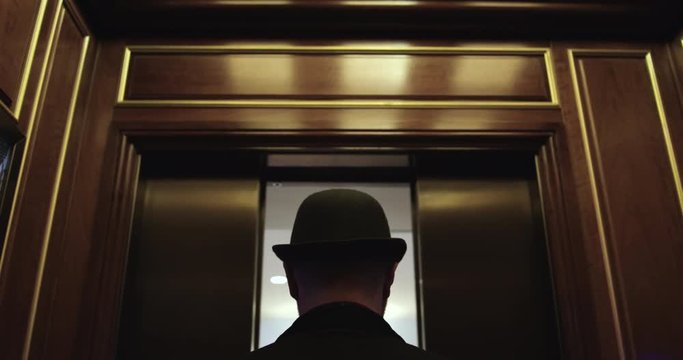Male waiting for elevator