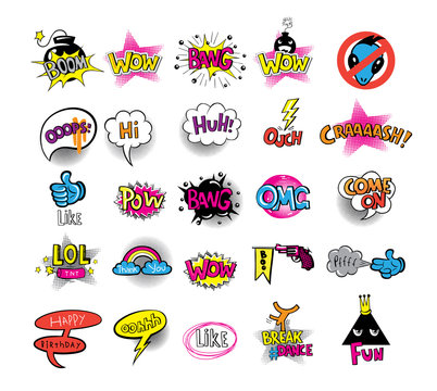 Hipsters teens set of stikers