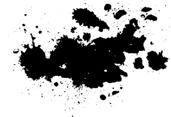 Fototapeta na wymiar Abstract black ink blot background. Vector illustration. Grunge texture for cards and flyers design. Digital brushe