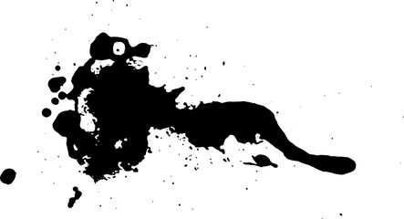 Abstract black ink blot background. Vector illustration. Grunge texture for cards and flyers design. Digital brushe