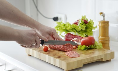 
the process of cooking in the kitchen