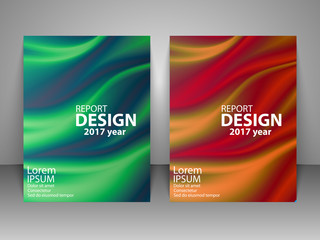 Brochure design template. Abstract holographic background. Report, flyer, business layout, presentation template A4 size. Vector illustration.