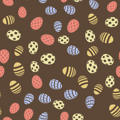 Seamless pattern with eggs. Easter background. Vector.