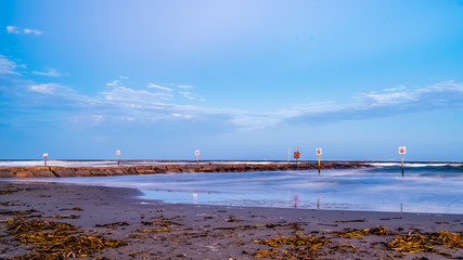 Low tide on Galveston beach.