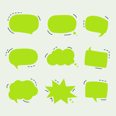 Blank empty colored speech bubbles