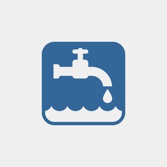 Faucet water flat vector icon