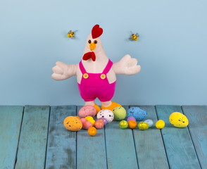 Obraz premium Happy Easter concept background.Celebrating Easter at spring