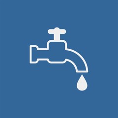Faucet water flat vector icon