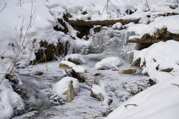 Frozen river. Slovakia	
