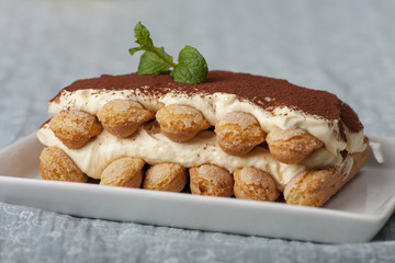 Nahaufnahme von einem Tiramisu